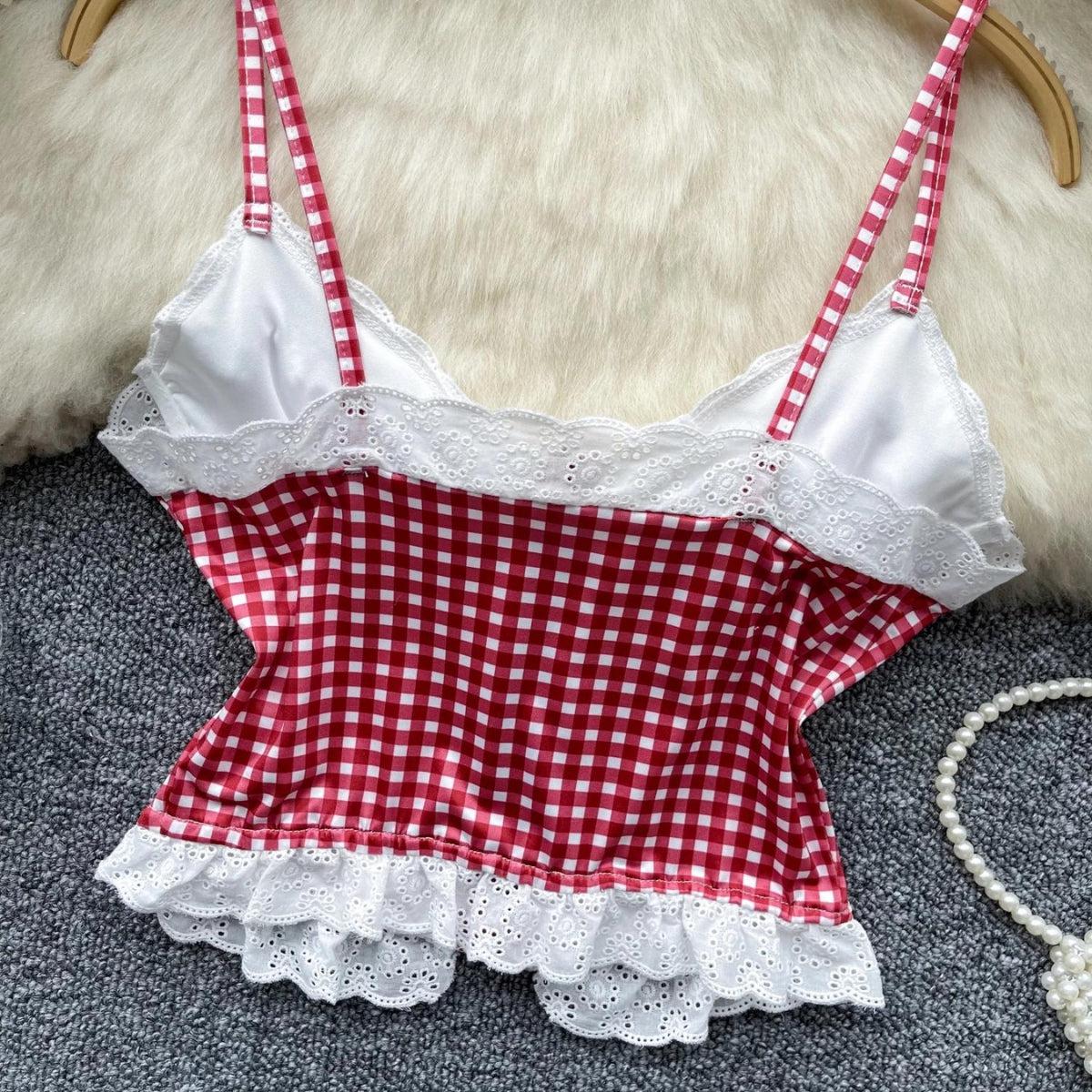 Plaid Bustier Crop Top - KAYSMAR