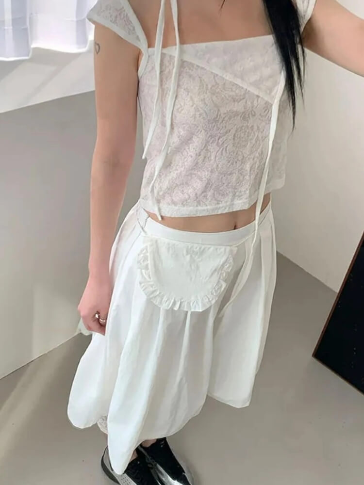 Pleated Pocket Midi Skirt - KAYSMAR