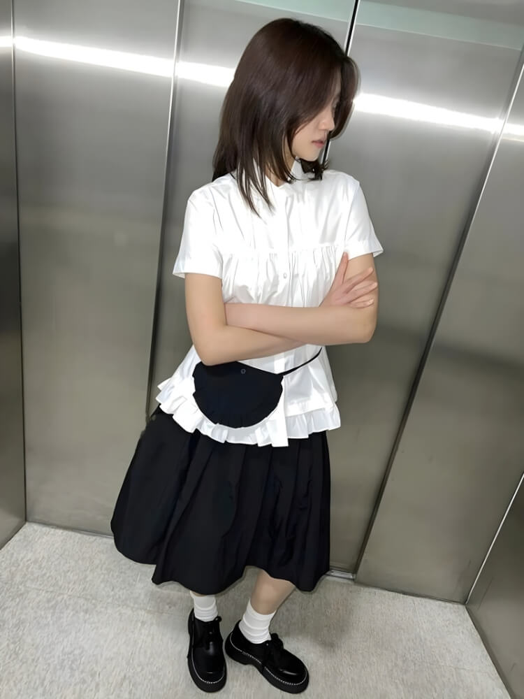 Pleated Pocket Midi Skirt - KAYSMAR