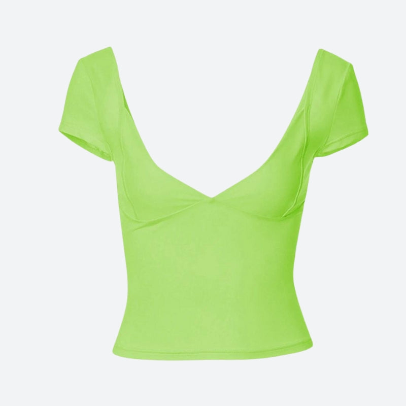 Plunge Neck Bodycon Top - KAYSMAR