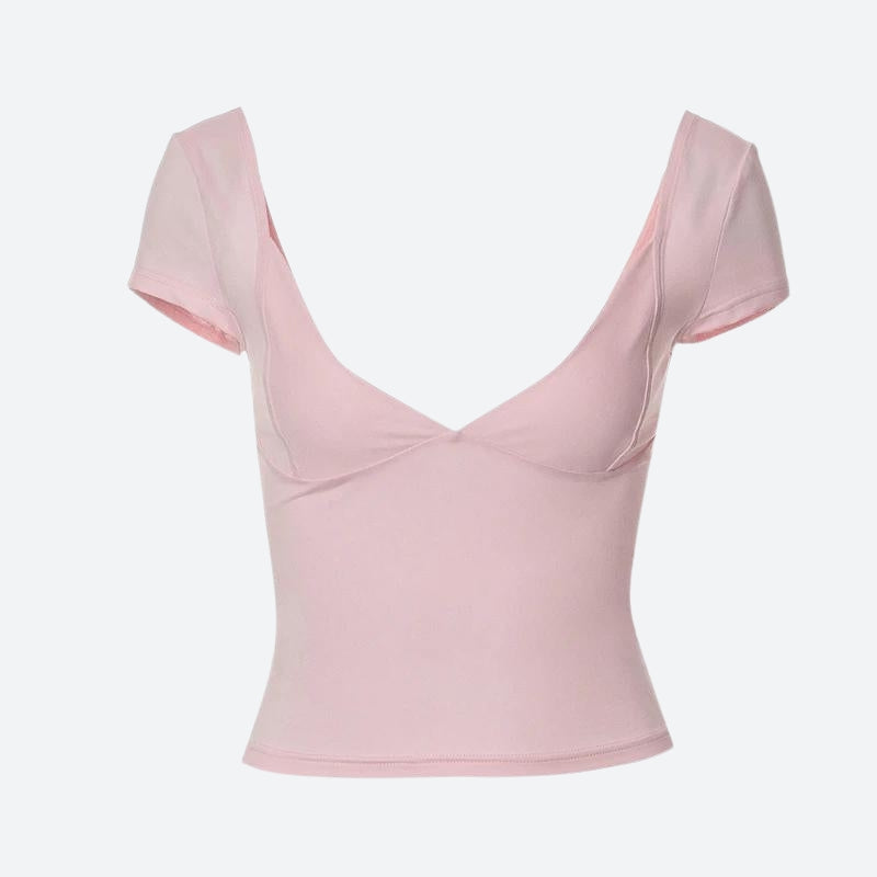 Plunge Neck Bodycon Top - KAYSMAR