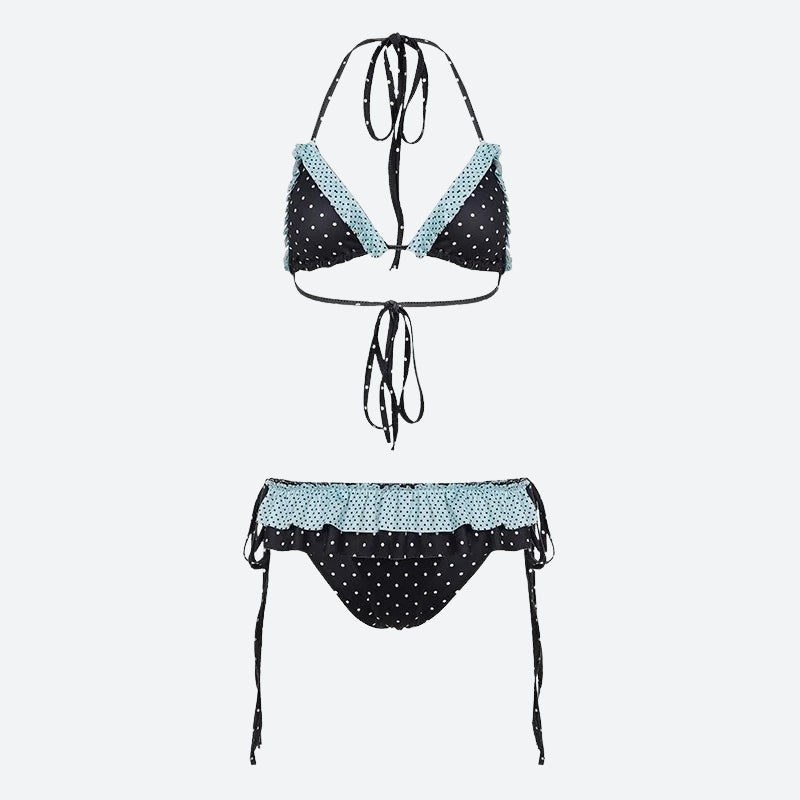 Polka Dot Ruffled Bikini Set - KAYSMAR