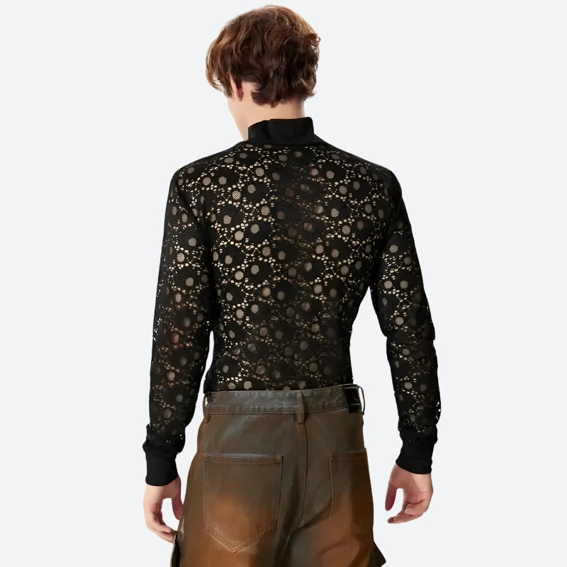 Polka Dots Lace Sheer Top - KAYSMAR