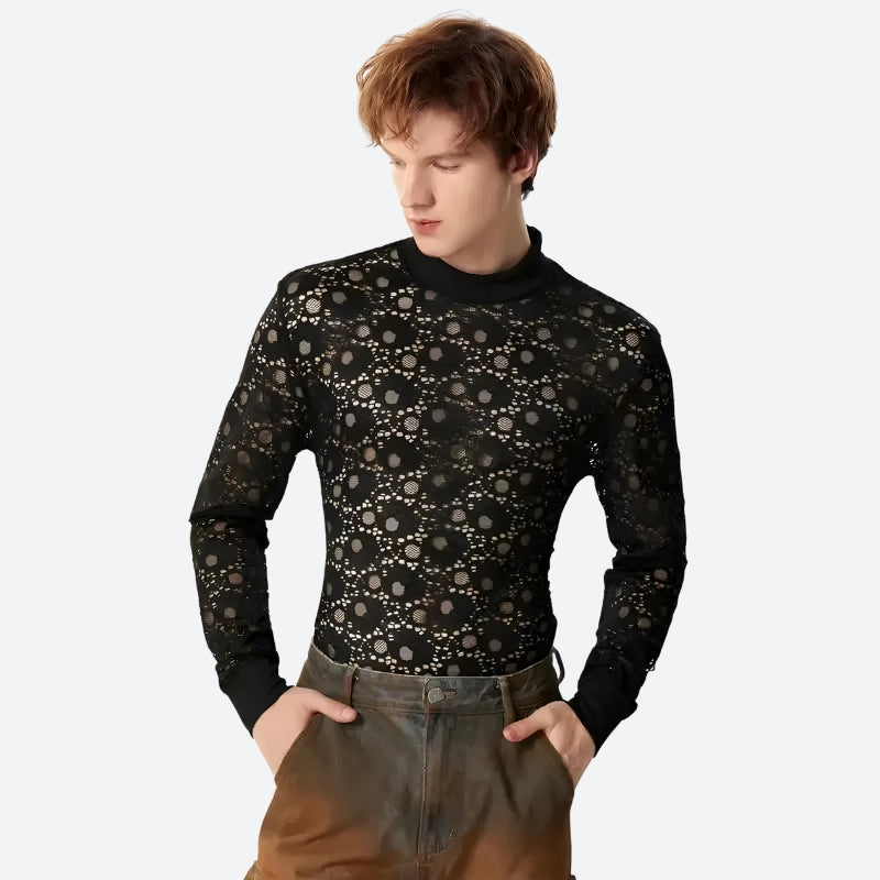 Polka Dots Lace Sheer Top - KAYSMAR