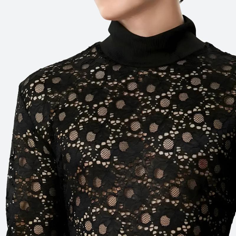 Polka Dots Lace Sheer Top - KAYSMAR