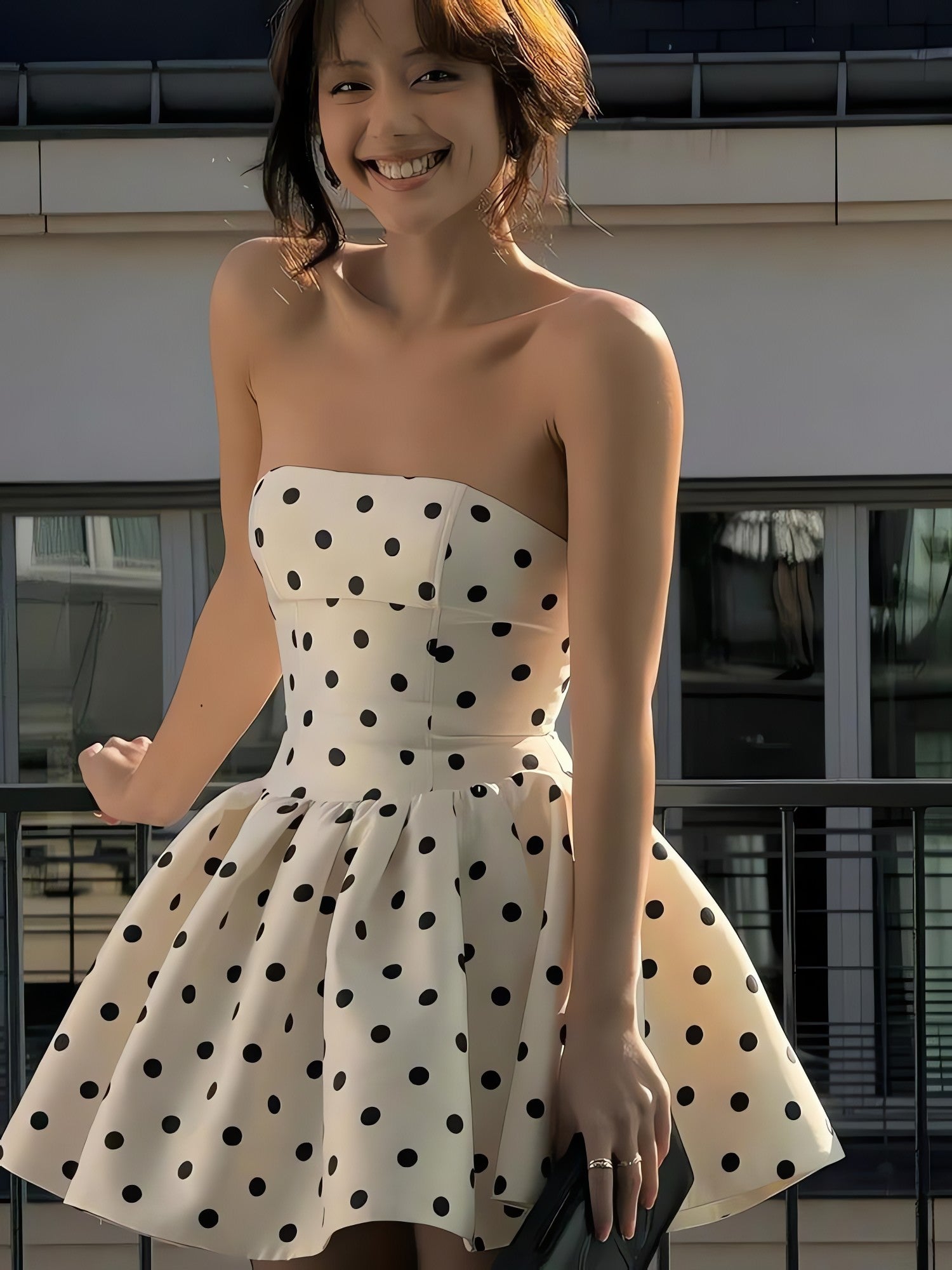 Polka Dot Preppy Mini Dress - KAYSMAR