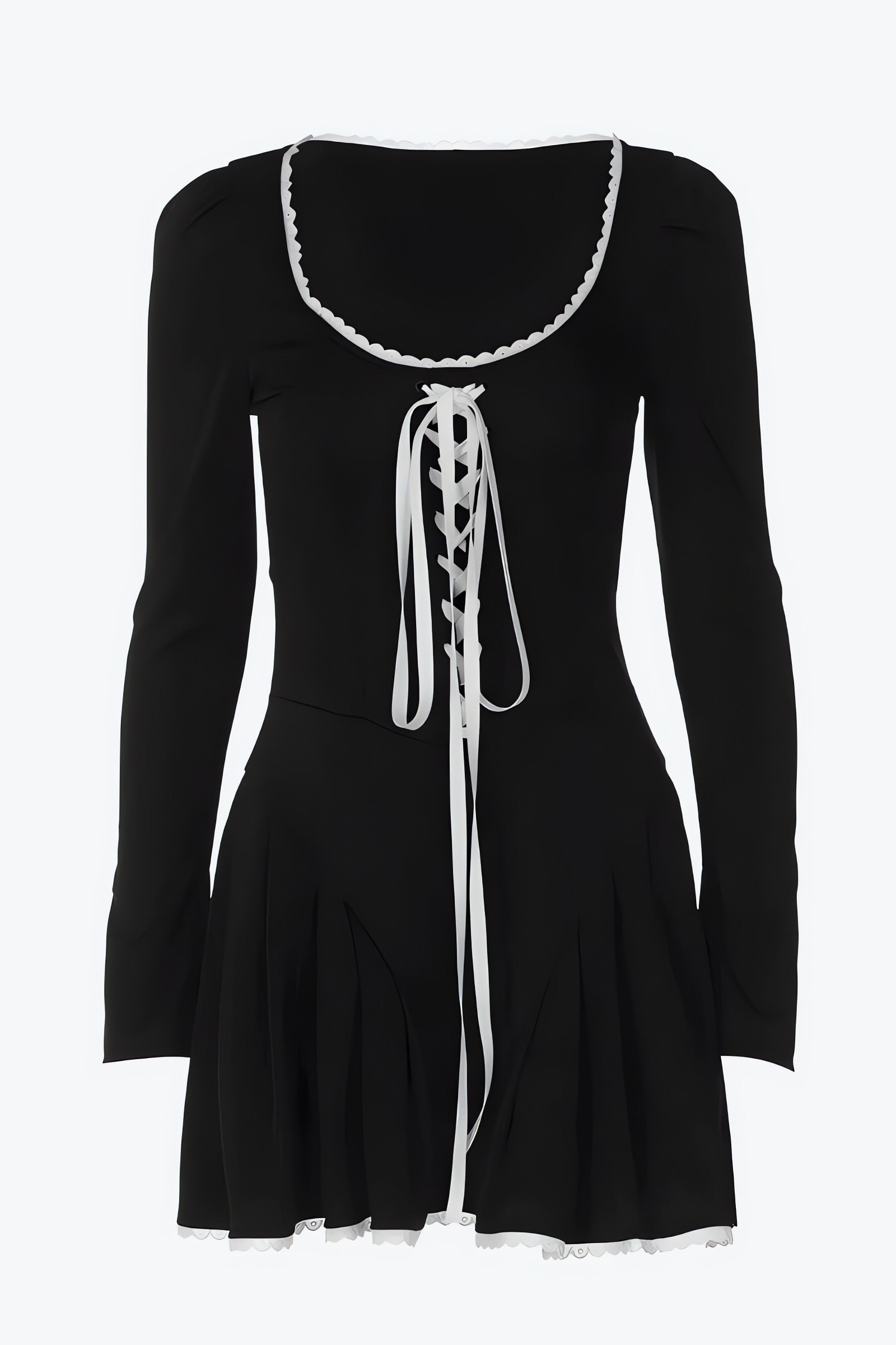Puff Shoulder Pleated Mini Dress - KAYSMAR