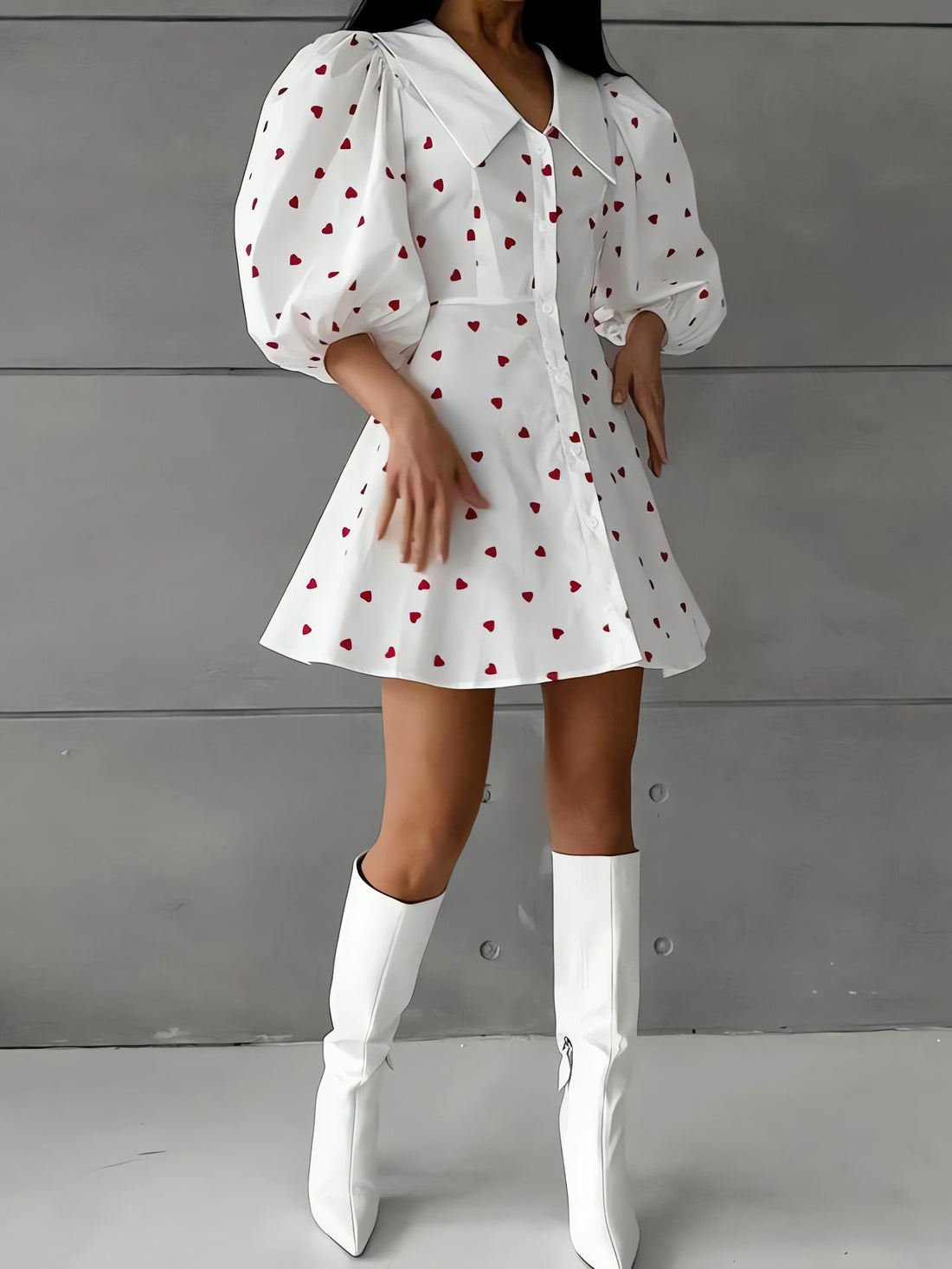 Puff Sleeve Mini Dress - KAYSMAR
