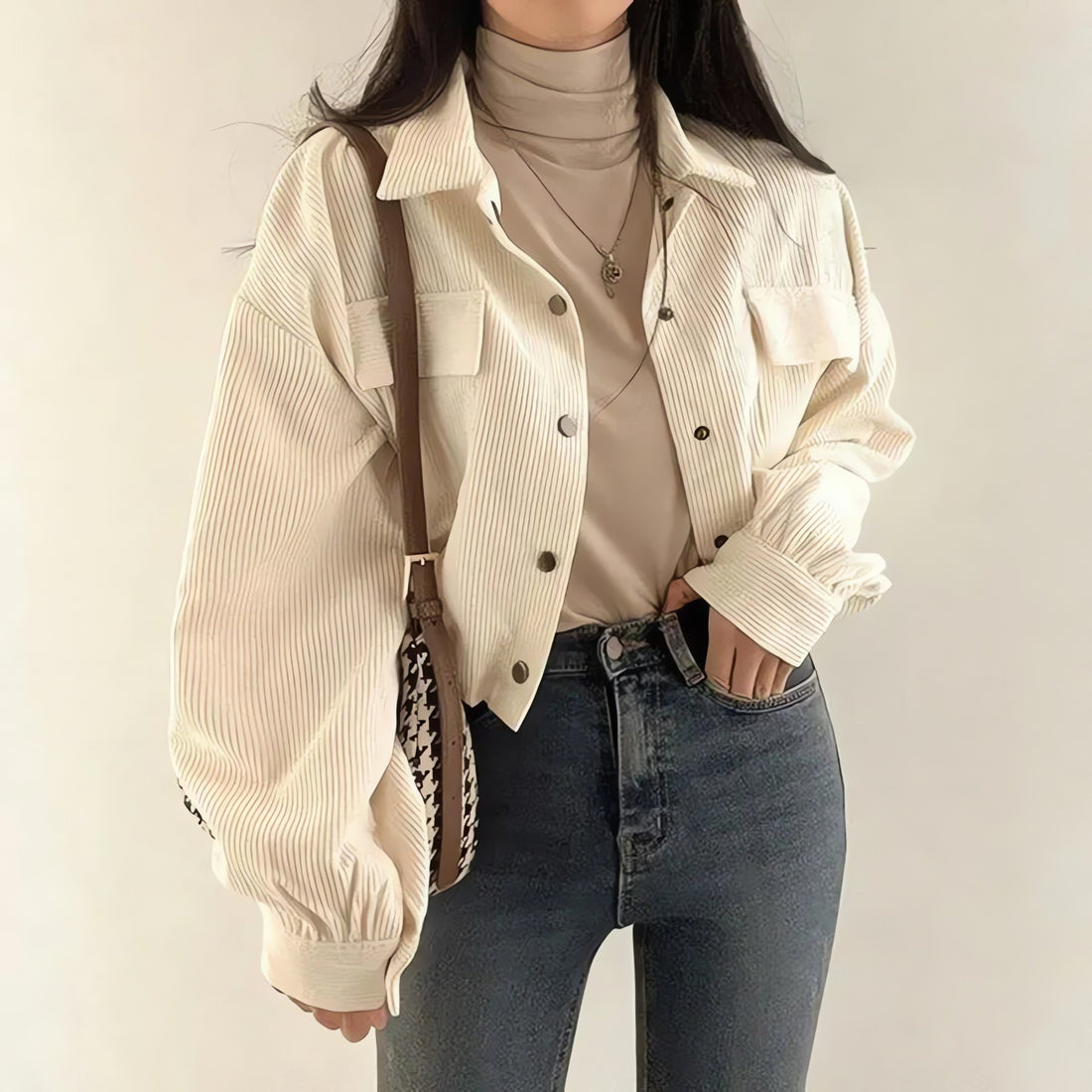 Puff Sleeved Corduroy Crop Shirt - KAYSMAR