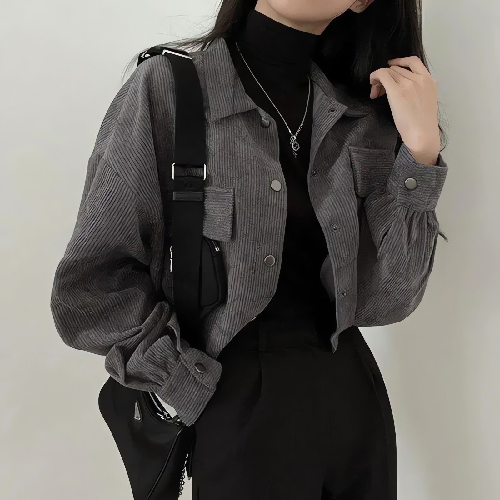 Puff Sleeved Corduroy Crop Shirt - KAYSMAR