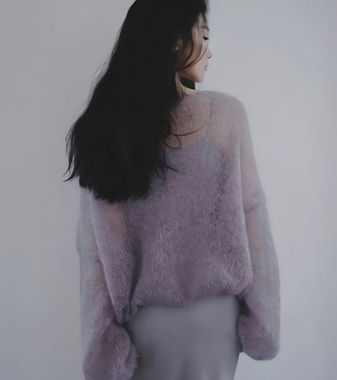 Puff Sleeved Mesh Knit Sweater - KAYSMAR