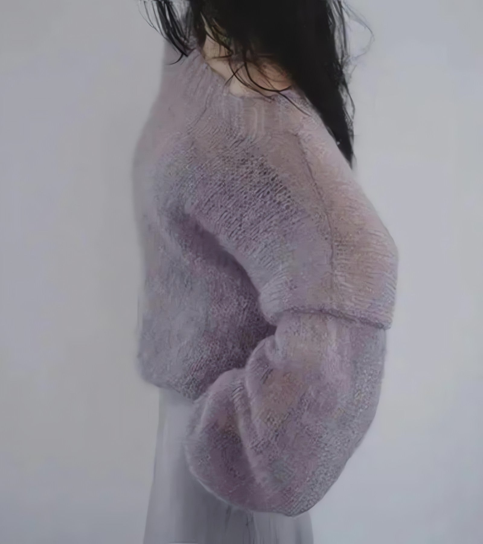 Puff Sleeved Mesh Knit Sweater - KAYSMAR