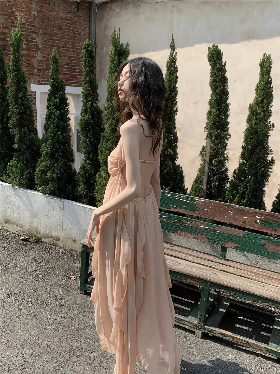 Pure Backless Chiffon Midi Dress - KAYSMAR