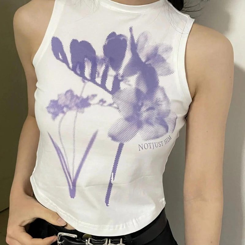 Purple Flowers Tank Top - KAYSMAR