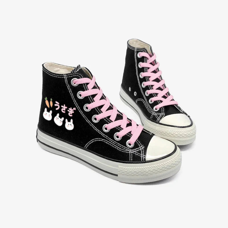 Rabbit & Carrot Lace Up Canvas Shoes - KAYSMAR