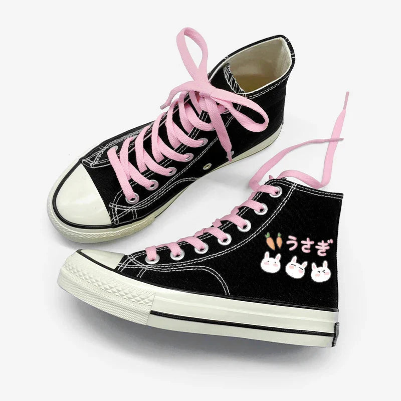 Rabbit & Carrot Lace Up Canvas Shoes - KAYSMAR