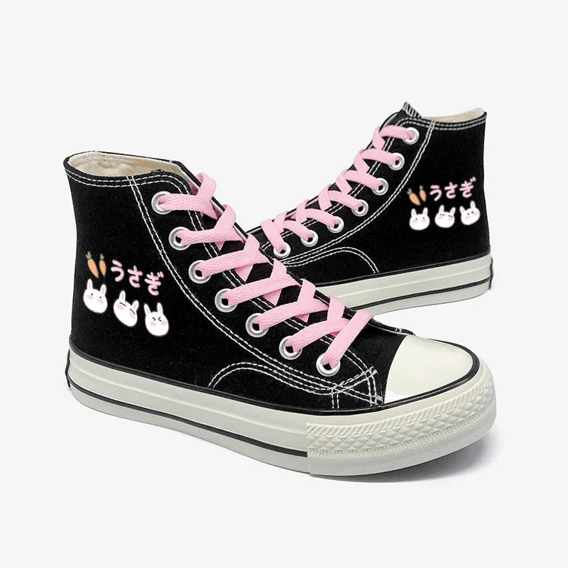 Rabbit & Carrot Lace Up Canvas Shoes - KAYSMAR