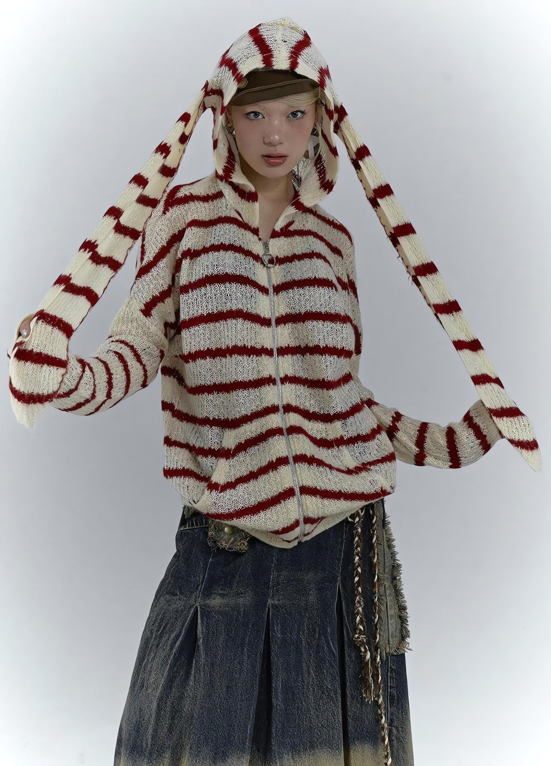 Rabbit Ears Hooded Cardigan Jacket - KAYSMAR
