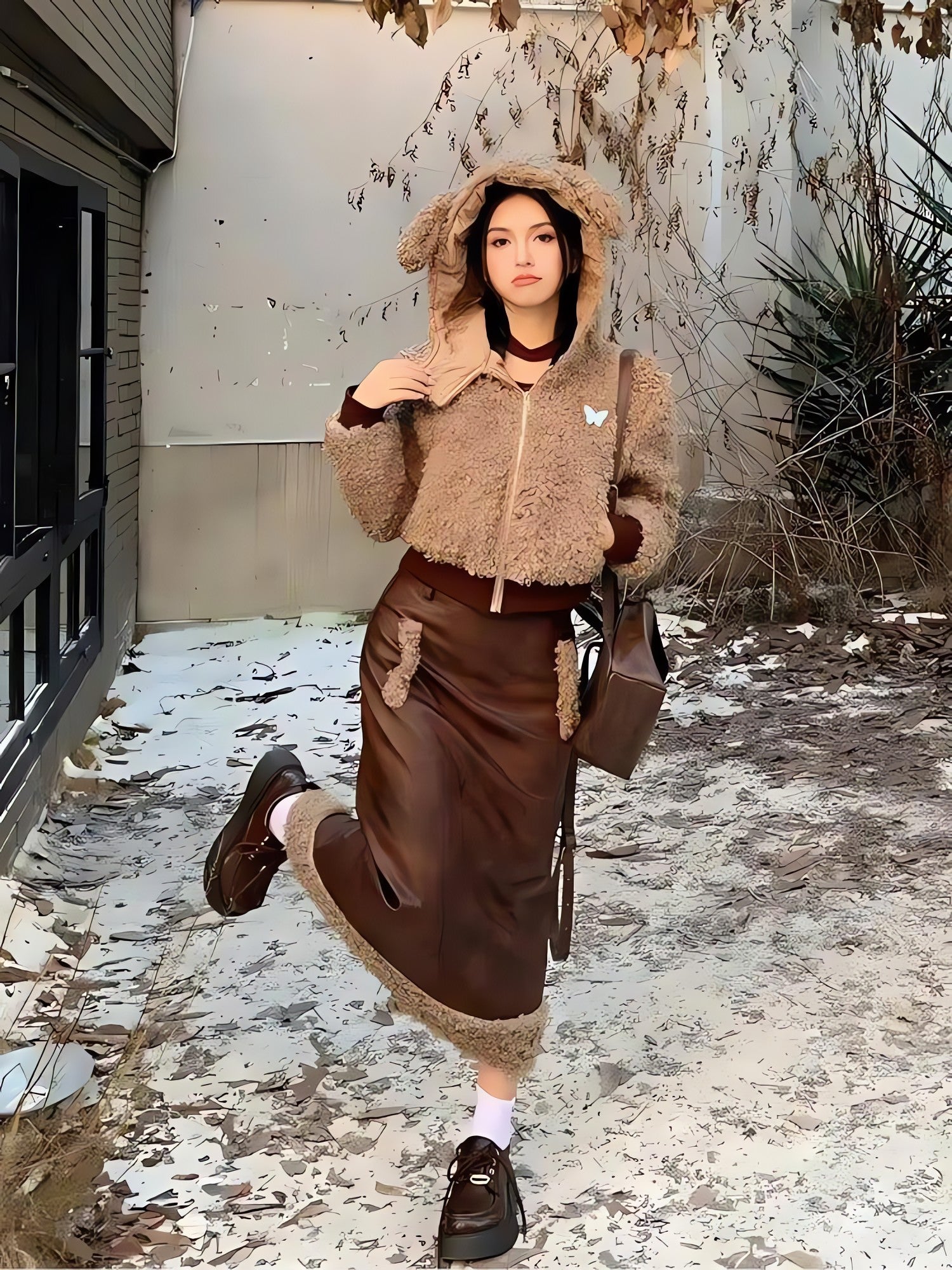 Rabbit Hood Teddy Two Piece Set - KAYSMAR