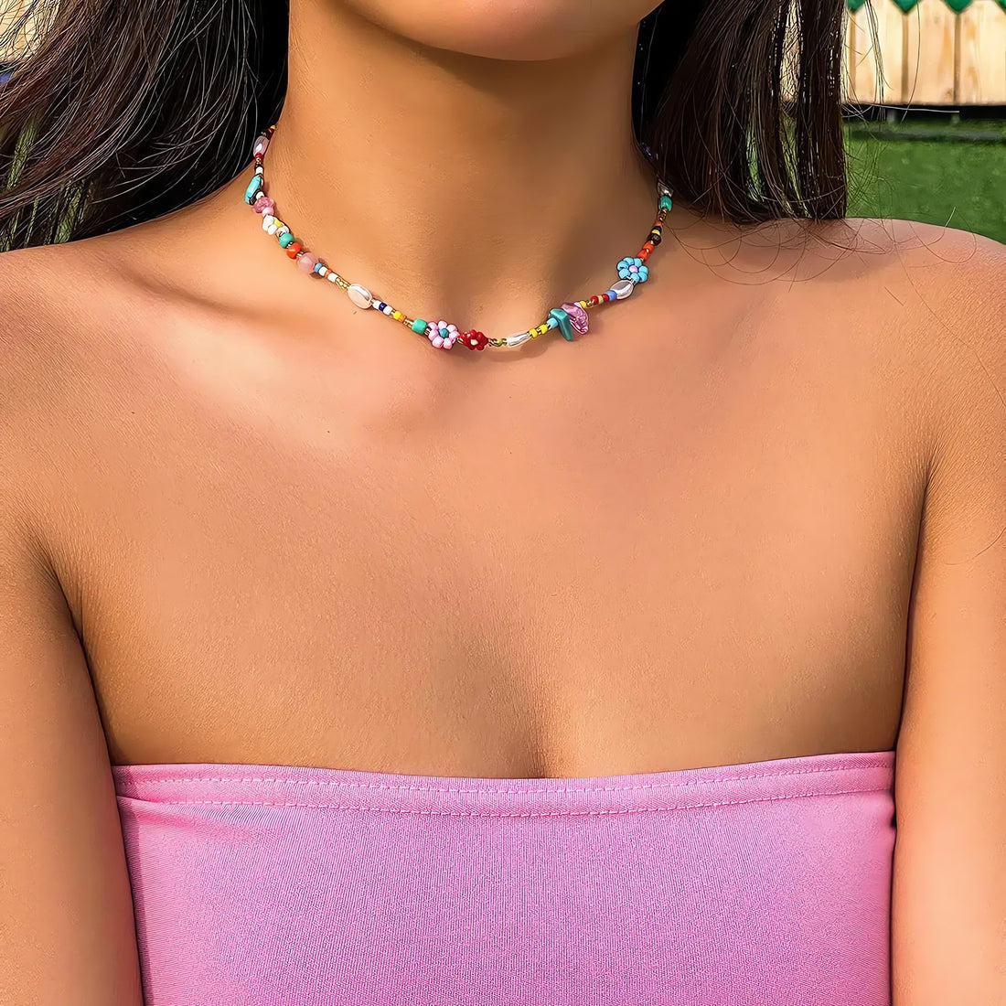 Rainbow Beaded Necklace - KAYSMAR