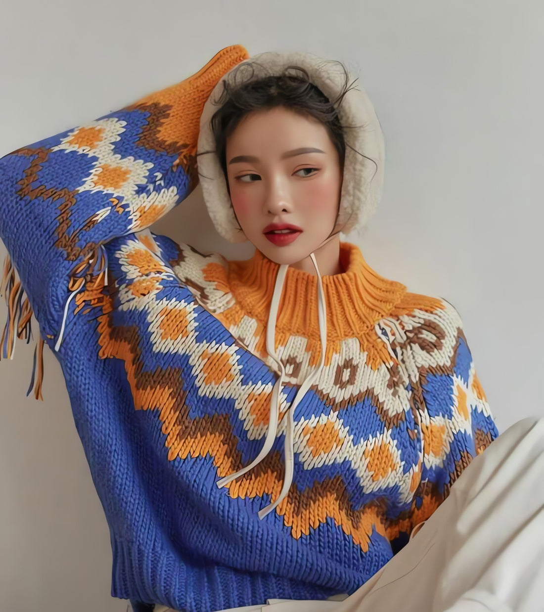Retro Pattern Knitted Christmas Sweater - KAYSMAR