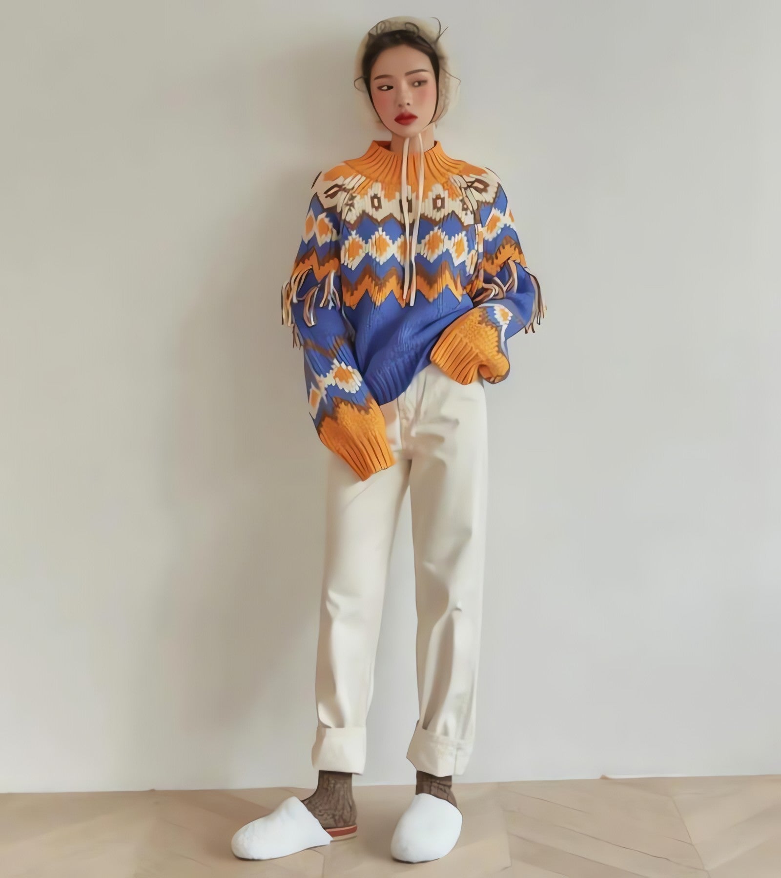 Retro Pattern Knitted Christmas Sweater - KAYSMAR