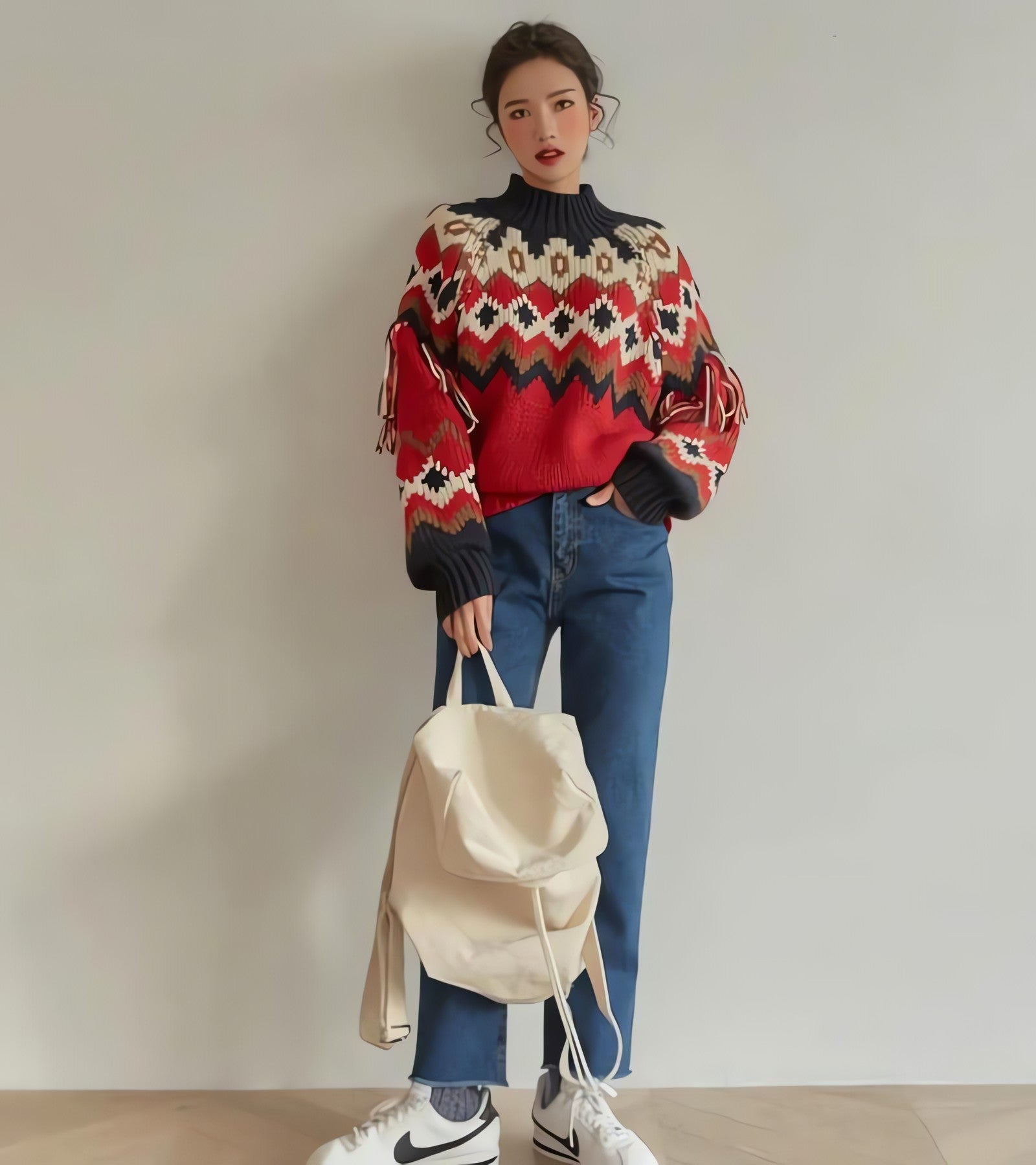 Retro Pattern Knitted Christmas Sweater - KAYSMAR