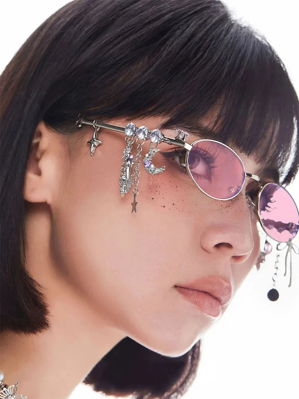 Rhinestone Oval Glasses - KAYSMAR