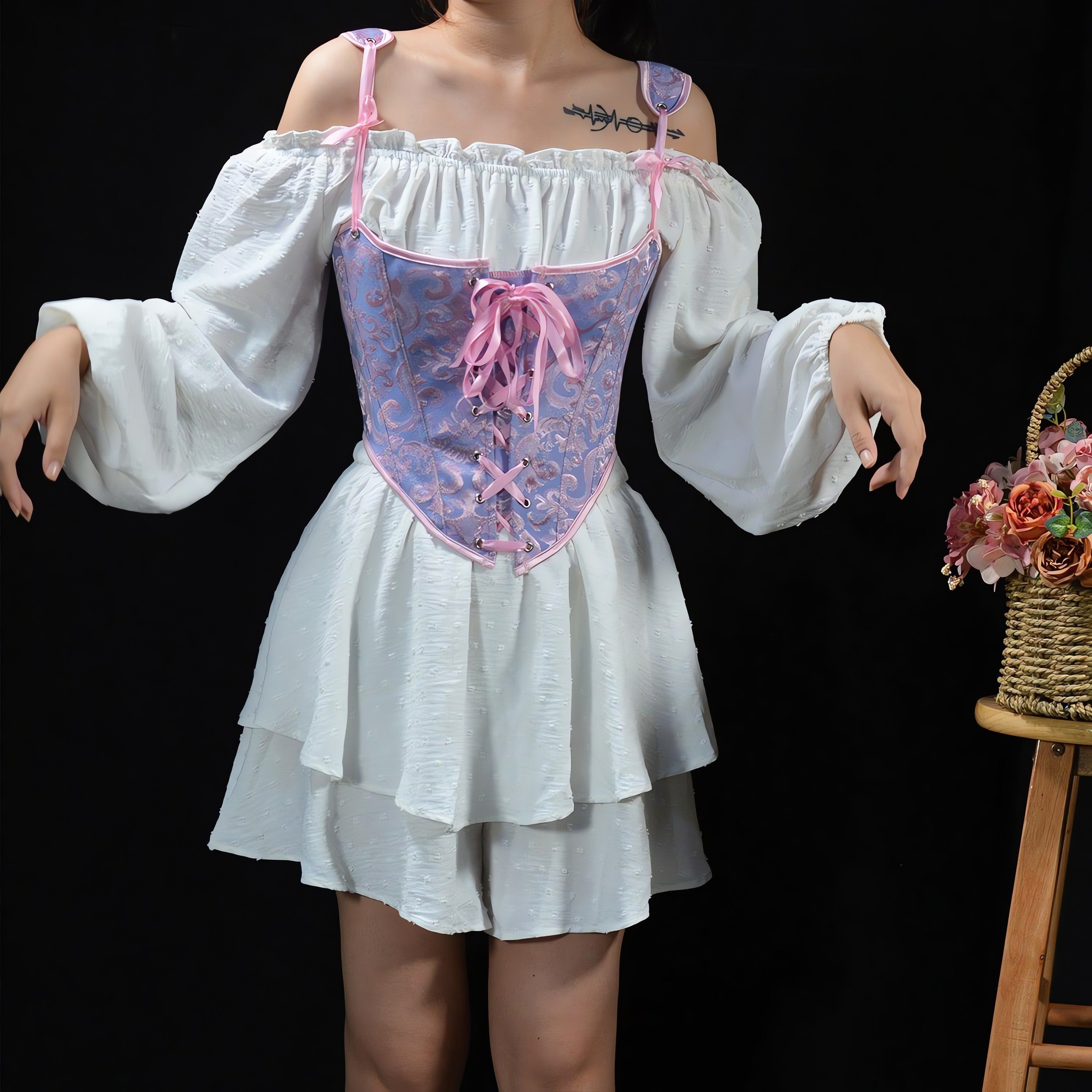Ribbon Detailed Corset Top - KAYSMAR