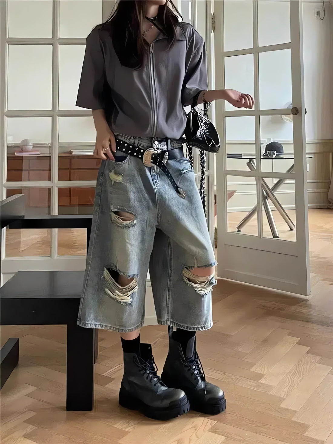 Ripped Jean Shorts - KAYSMAR