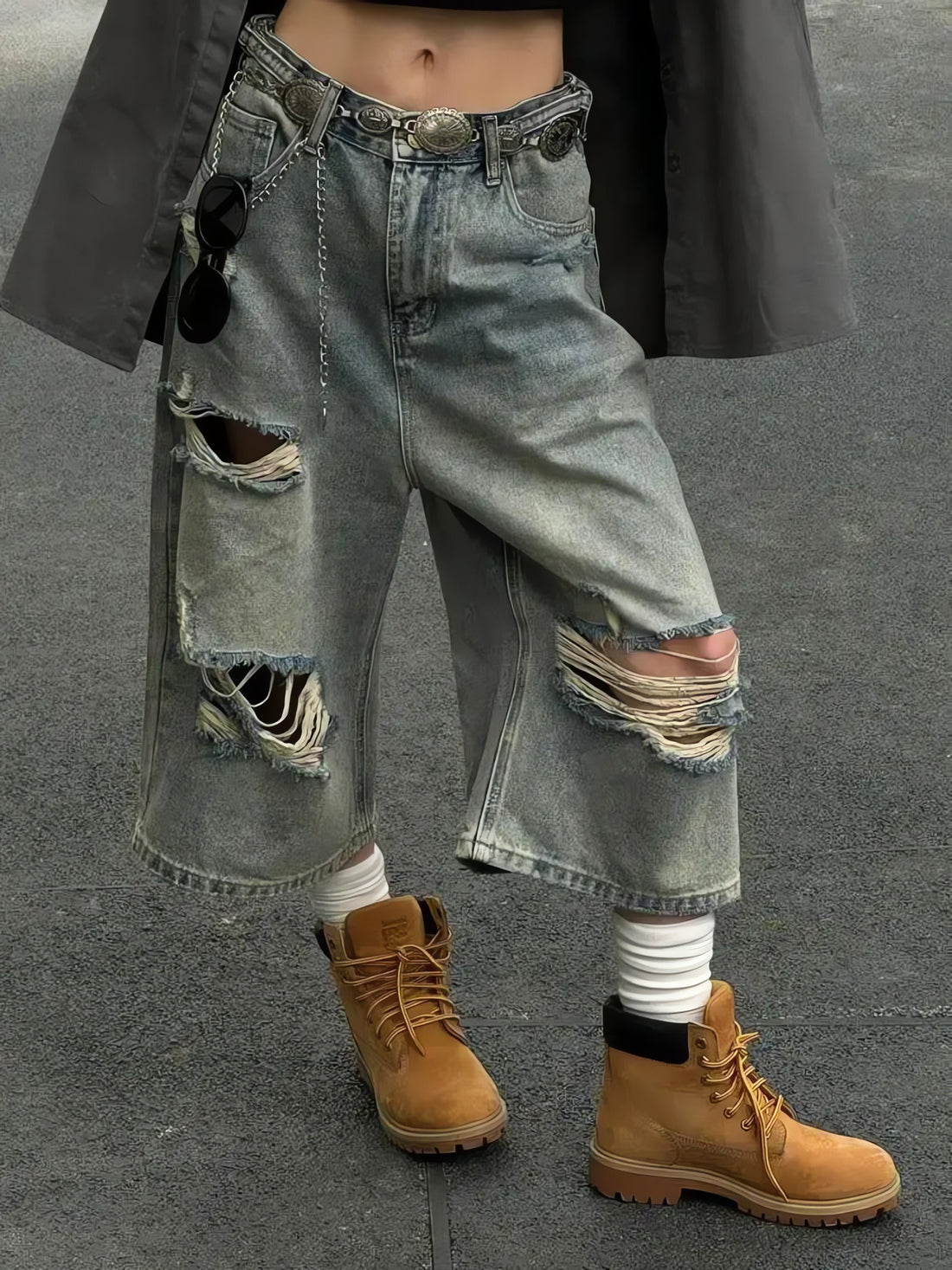 Ripped Jean Shorts - KAYSMAR