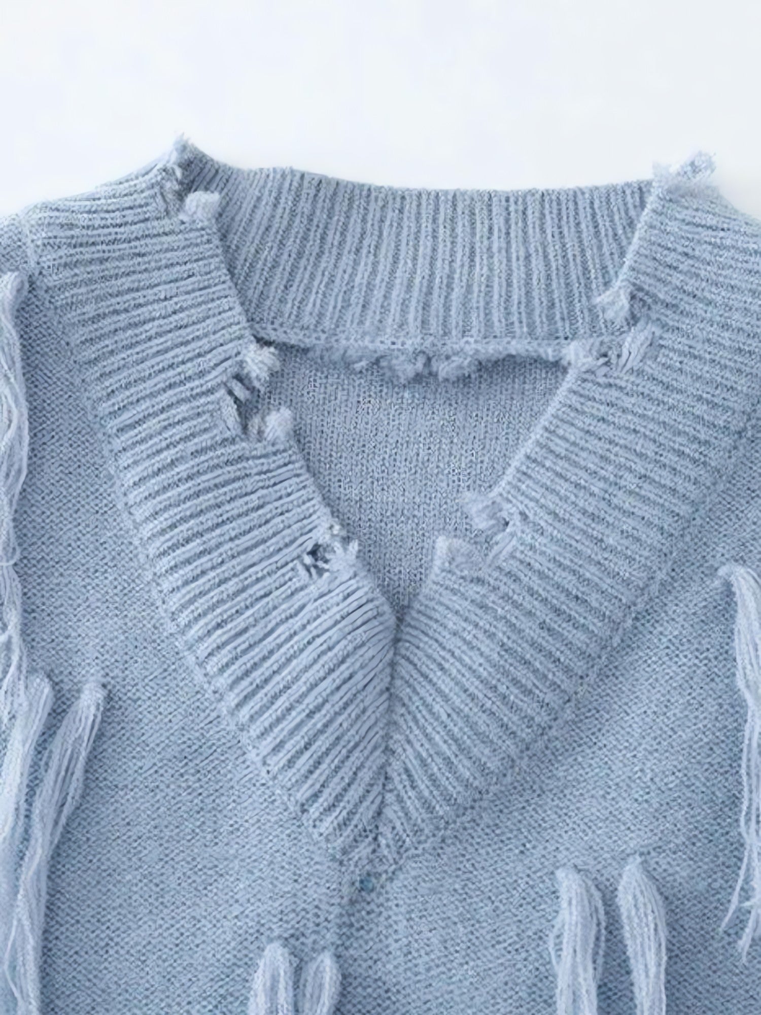 Ripped Tasseled Sweater Vest - KAYSMAR