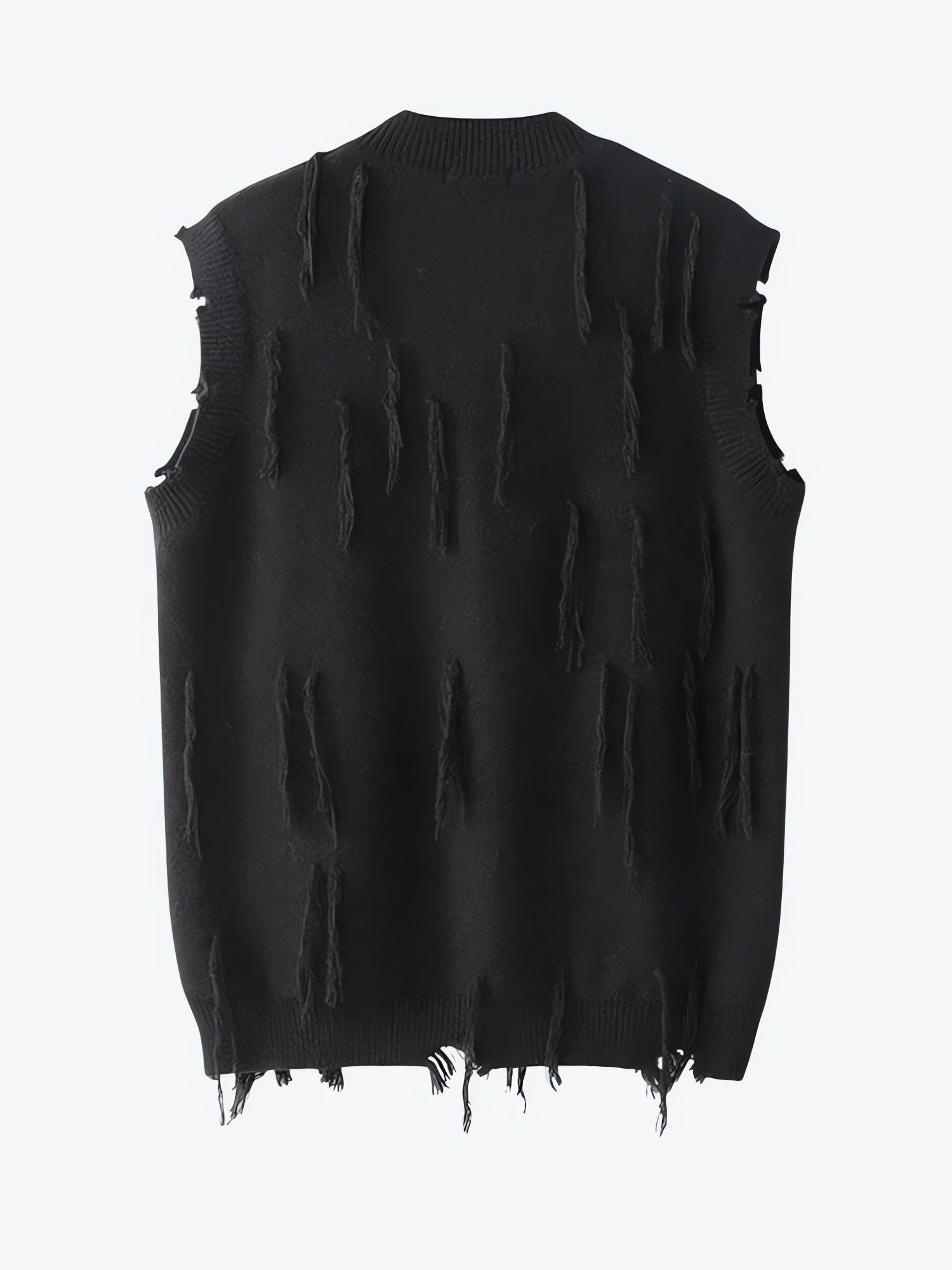 Ripped Tasseled Sweater Vest - KAYSMAR