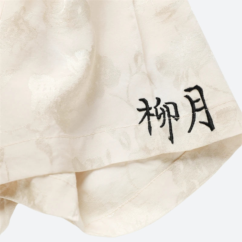 Rose Embroidery Tie Shirt - KAYSMAR