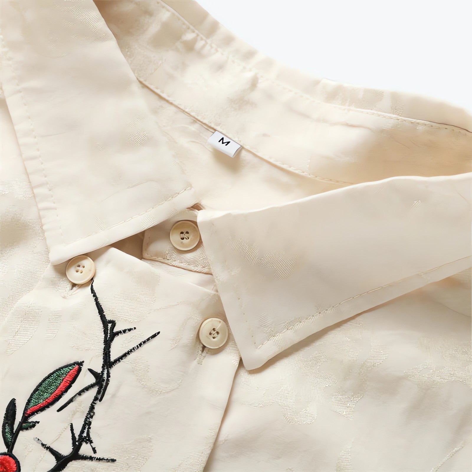 Rose Embroidery Tie Shirt - KAYSMAR