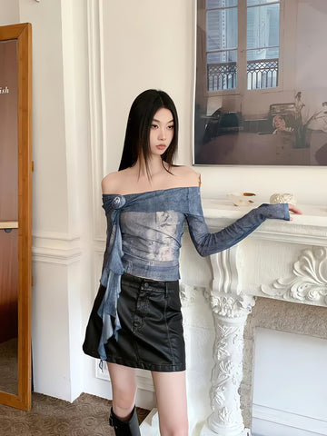 Rose Ruffled Off Shoulder Top - KAYSMAR