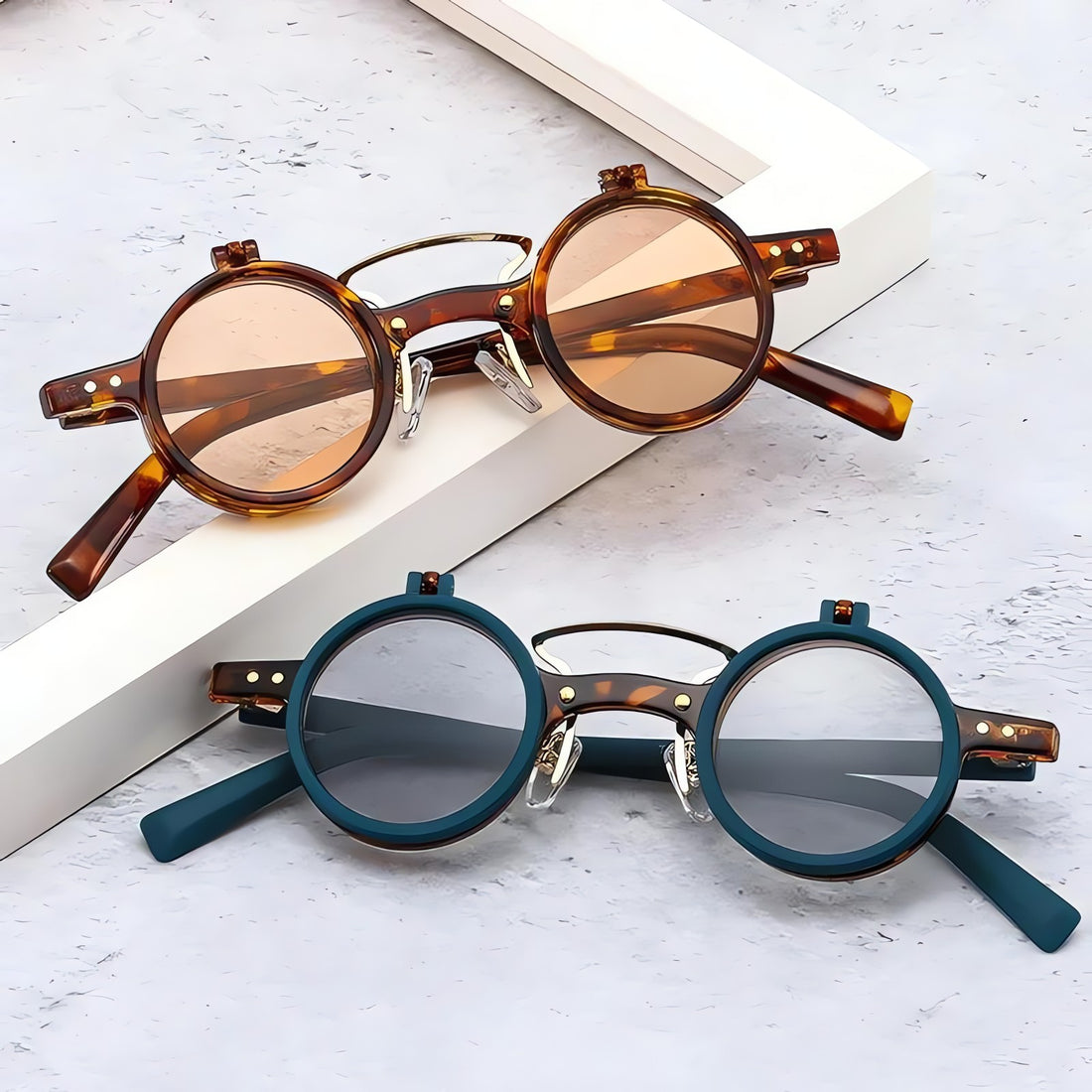 Round Flip-Up Sunglasses - KAYSMAR