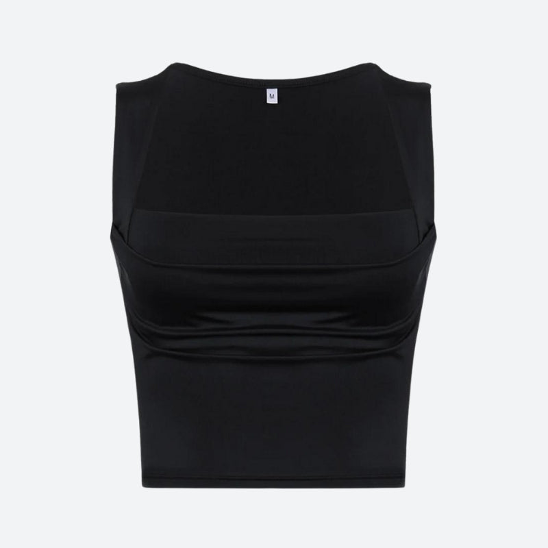 Ruched Square Neck Tank Top - KAYSMAR