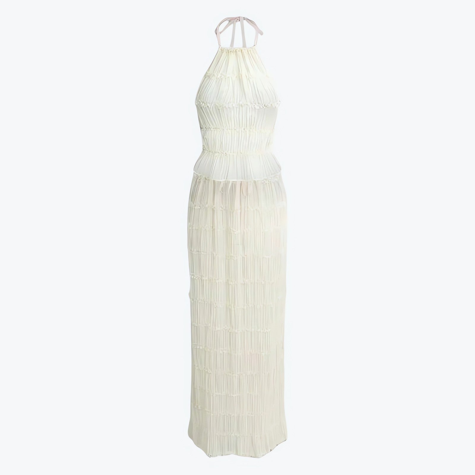 Ruched Backless Top & Maxi Skirt Two Piece Set - KAYSMAR