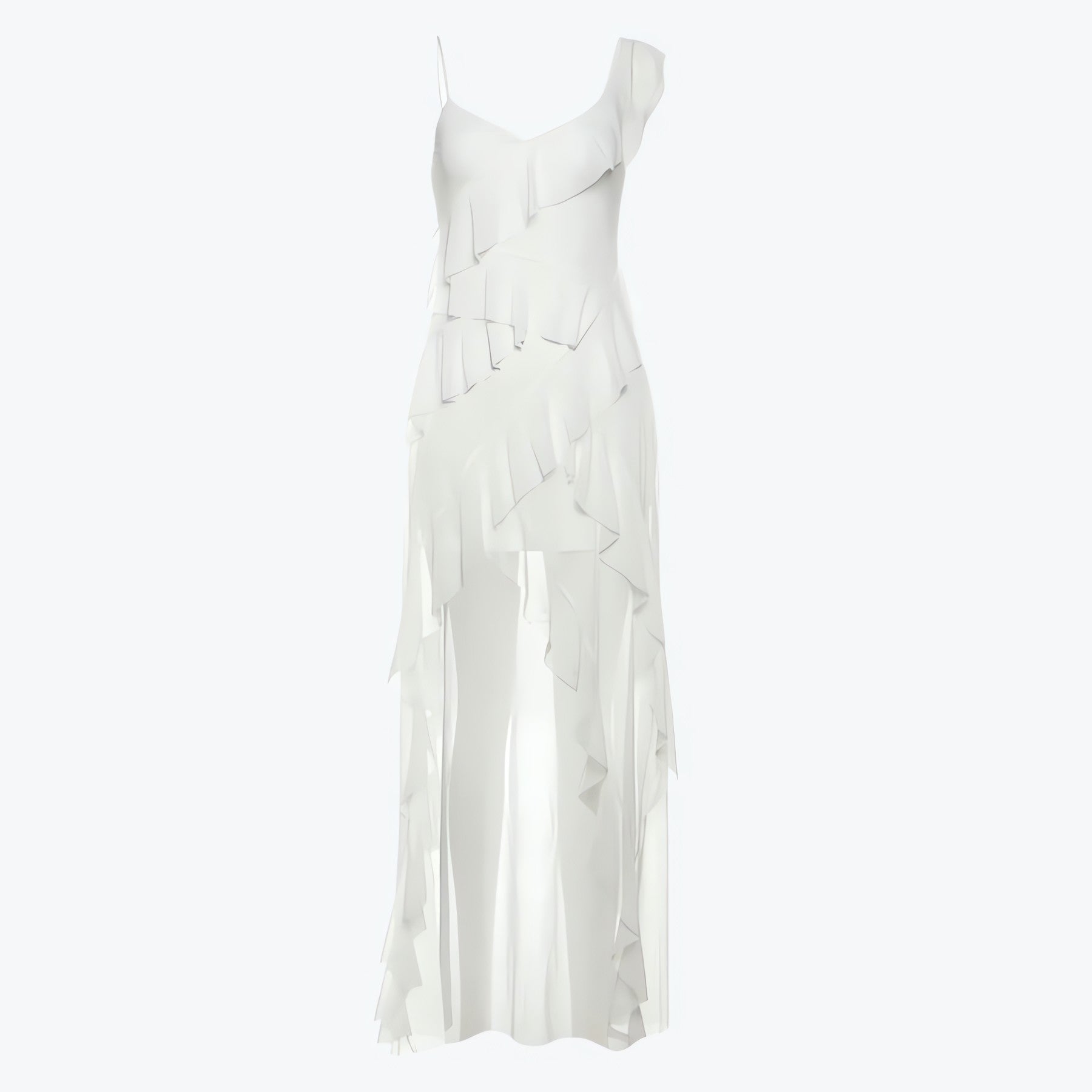Ruffled Mullet Mini Dress