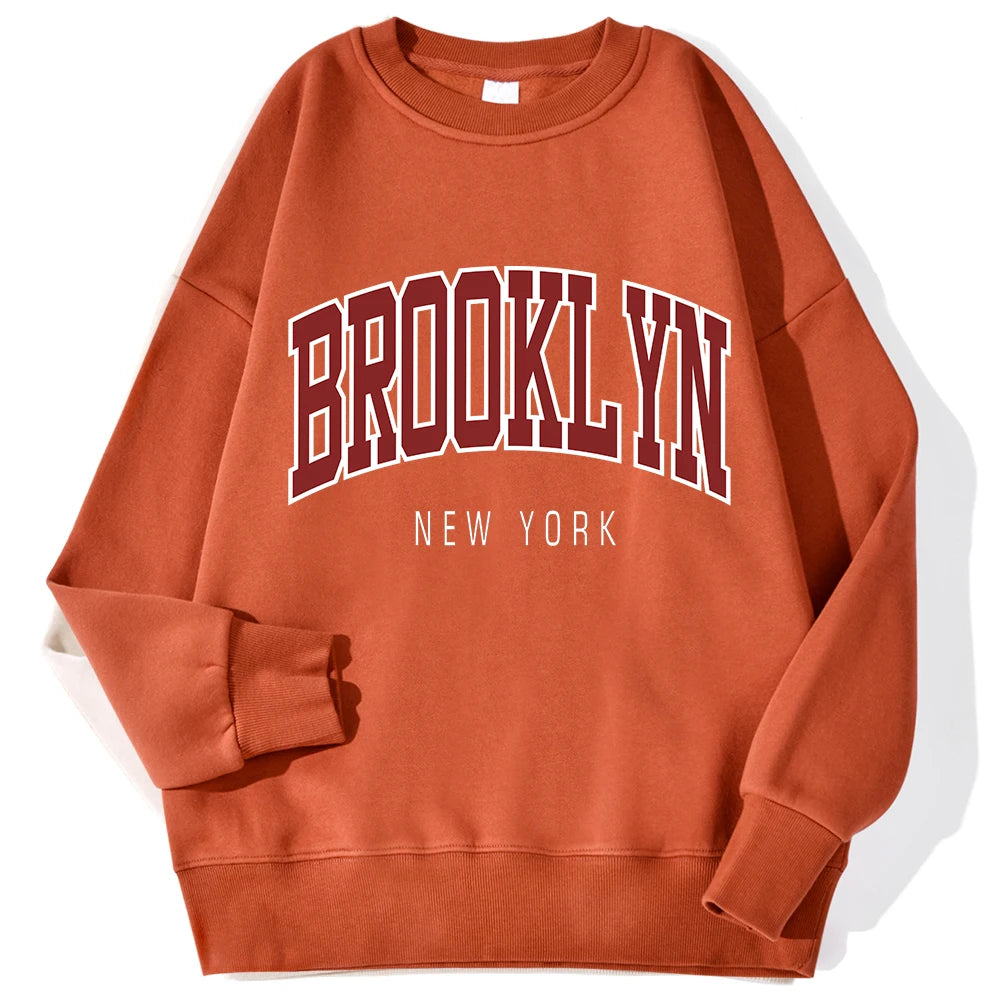 "Brooklyn" Graphic Print Cotton Hoodie
