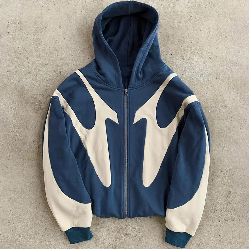 Y2k "Devil" Graphic Zip-Up Hoodie