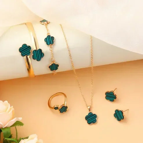 5-Piece Plum Blossom Jewelry Set | Luxury Floral Collection
