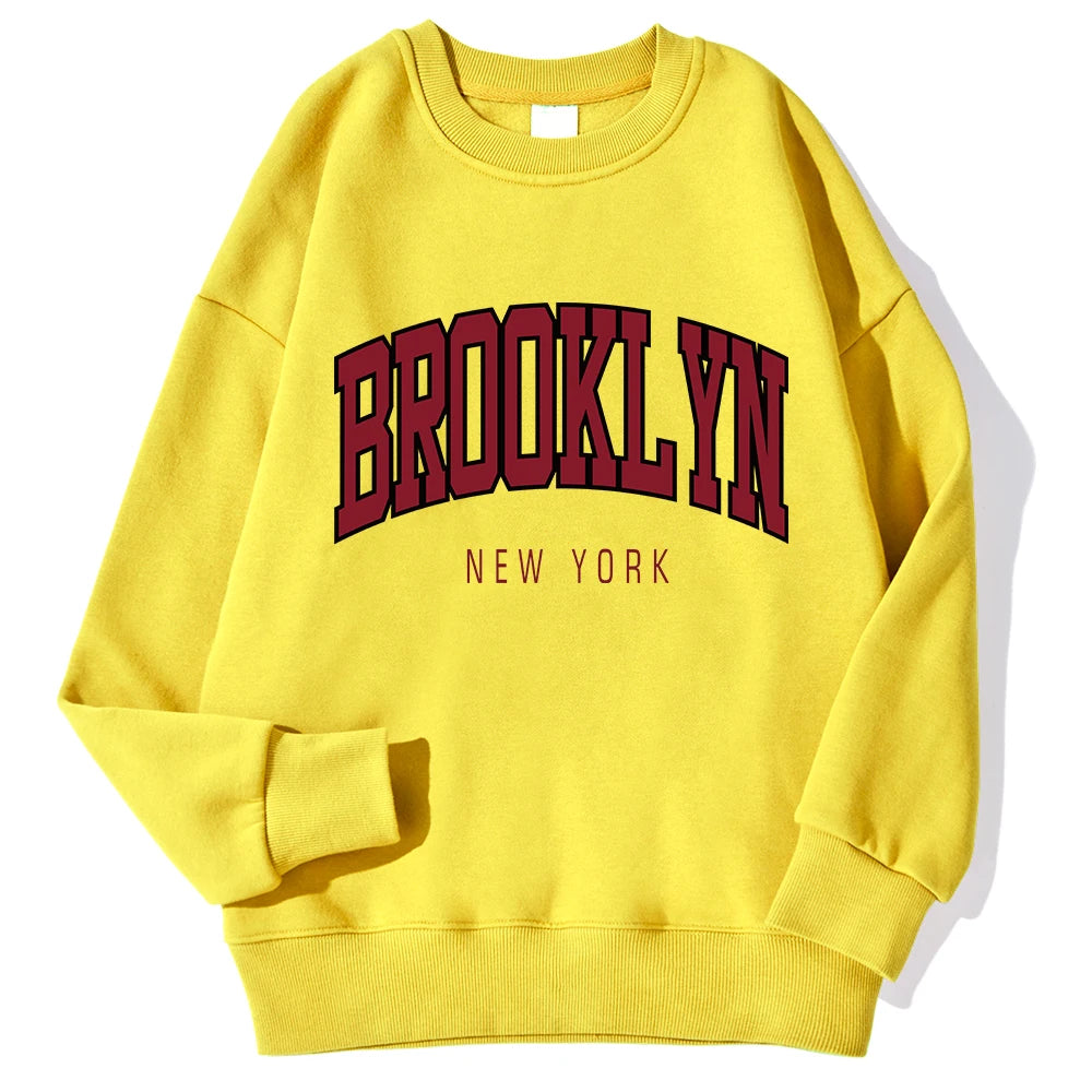 "Brooklyn" Graphic Print Cotton Hoodie