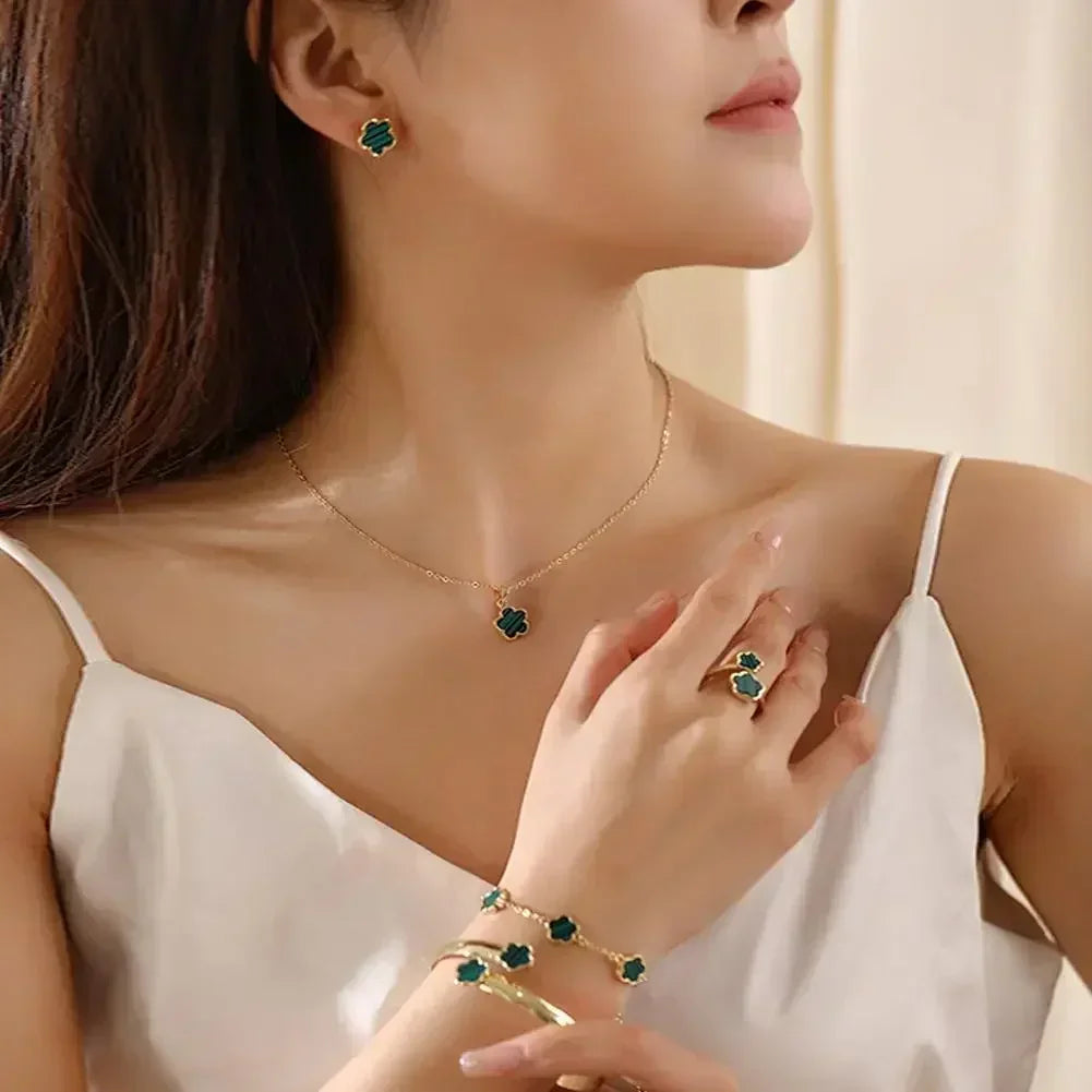 5-Piece Plum Blossom Jewelry Set | Luxury Floral Collection