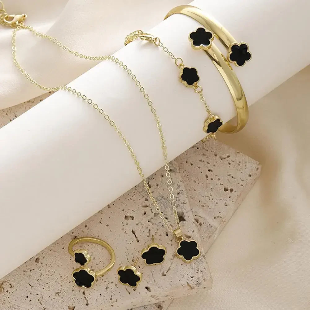 5-Piece Plum Blossom Jewelry Set | Luxury Floral Collection