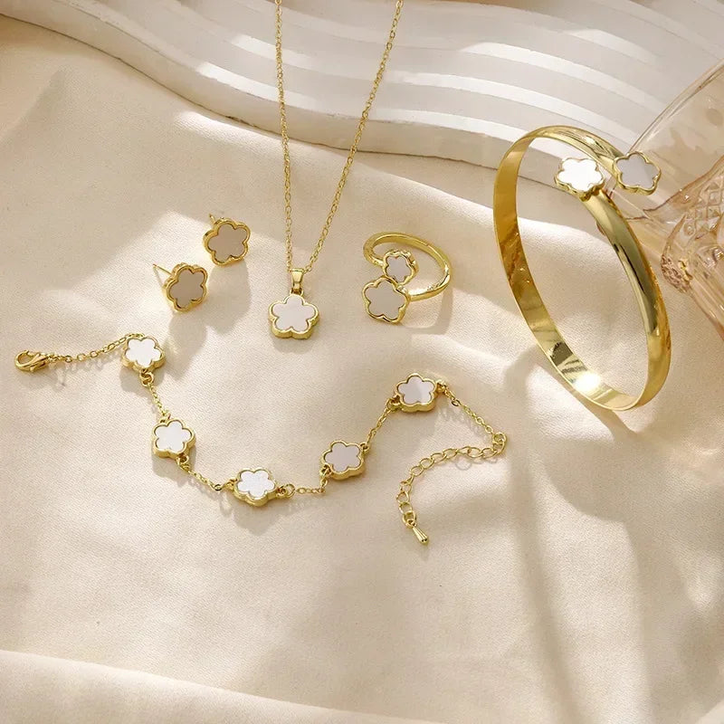 5-Piece Plum Blossom Jewelry Set | Luxury Floral Collection