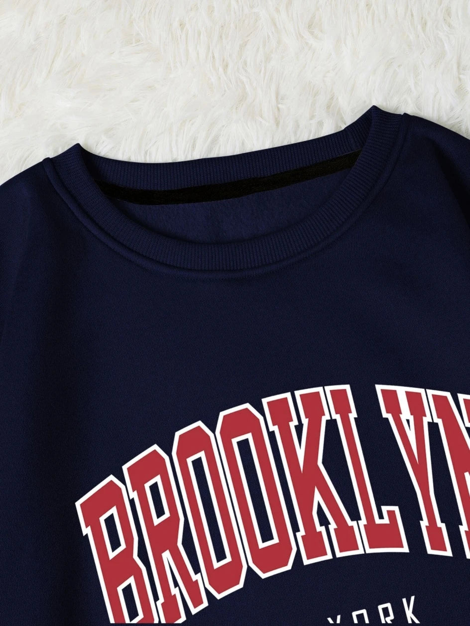 "Brooklyn" Graphic Print Cotton Hoodie