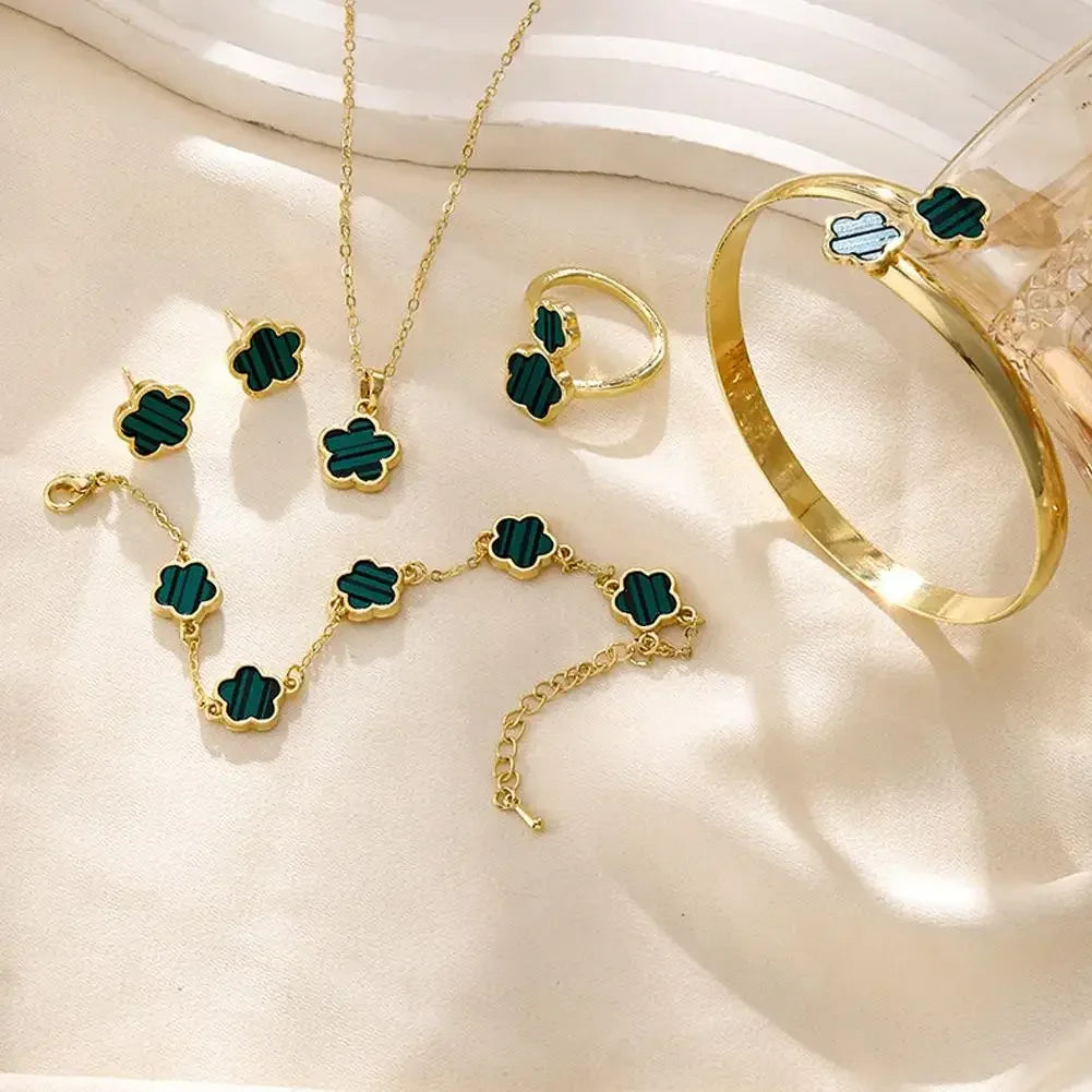 5-Piece Plum Blossom Jewelry Set | Luxury Floral Collection
