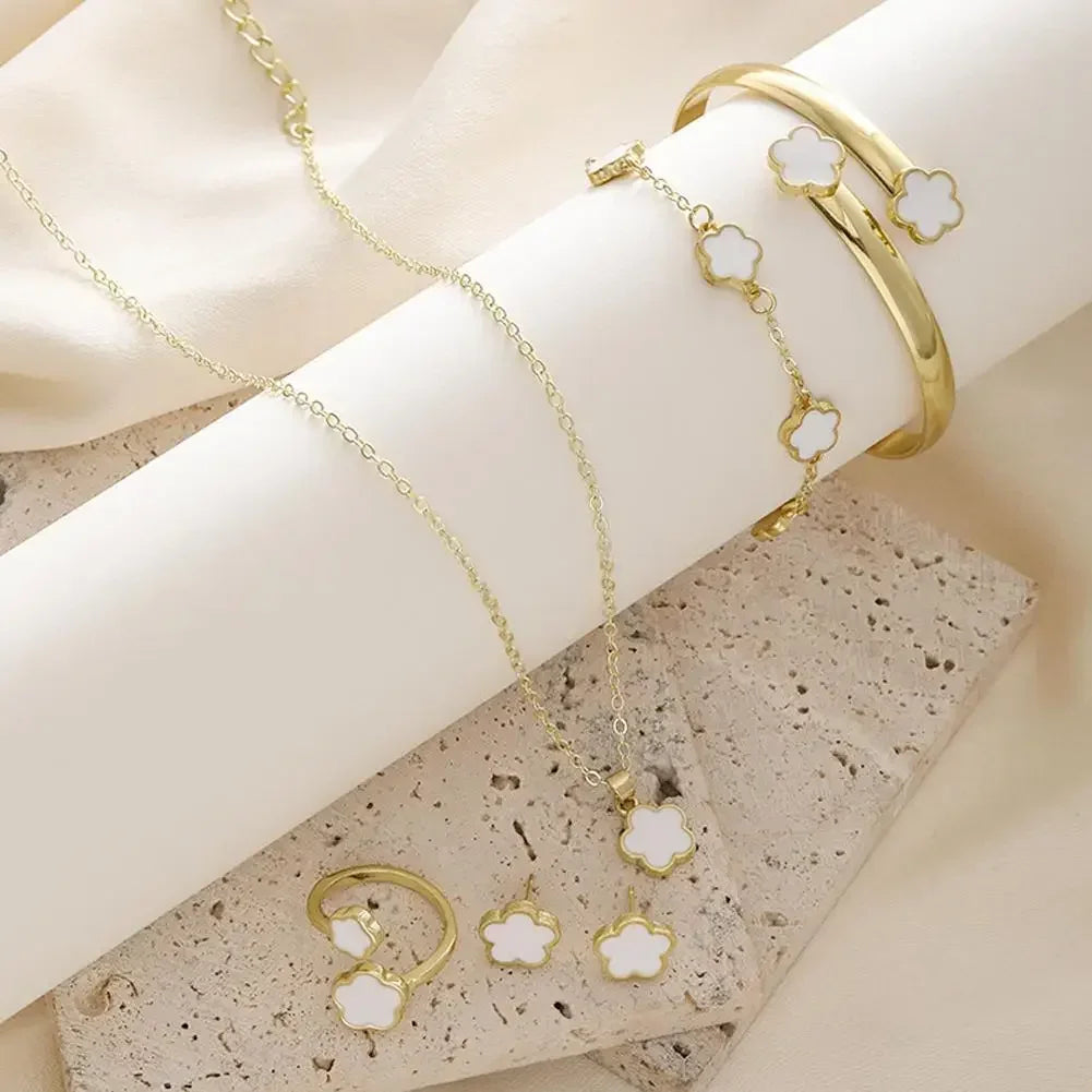 5-Piece Plum Blossom Jewelry Set | Luxury Floral Collection